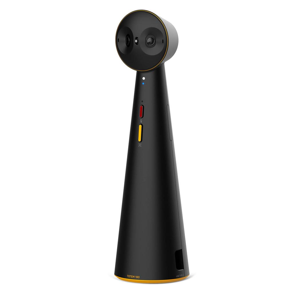 IPEVO TOTEM 180 Panoramic Video Conferencing 4K Full View for Conference for Small AI Autoframing and Noise Reduction Plug and Compact - Camera, 180°