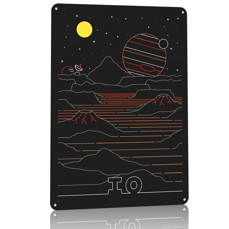 Arcade Io Space Travel Personalized D Textured Metal Poster Wall Art Vintage Tin Signs for Gaming Room Decoration Cozy House