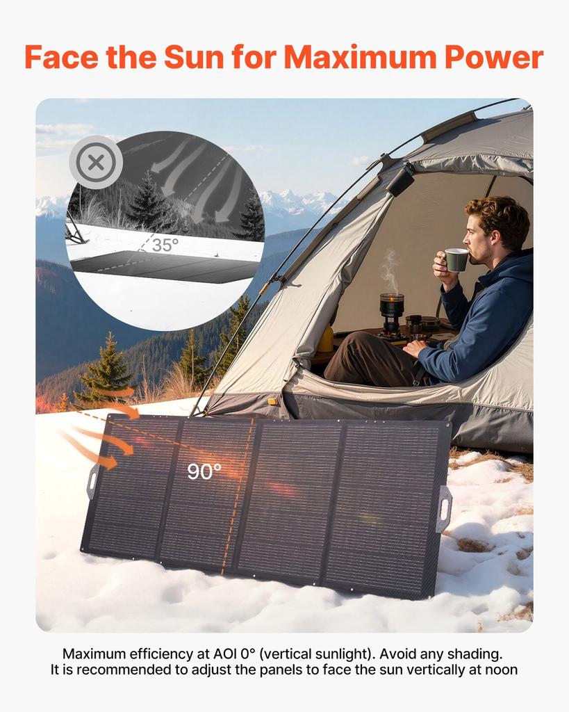 400W Foldable Solar Panel, 24% High-Efficiency Portable Monocrystalline Solar Panel Charger with MC4 Output & 10-in-1 DC Adapter, IP67 Waterproof for