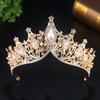 Bride's Crown Headwear Elegant Water Diamond Pearl Birthday Princess Hair Accessory Versatile Semi Round Crown Wedding Jewelry