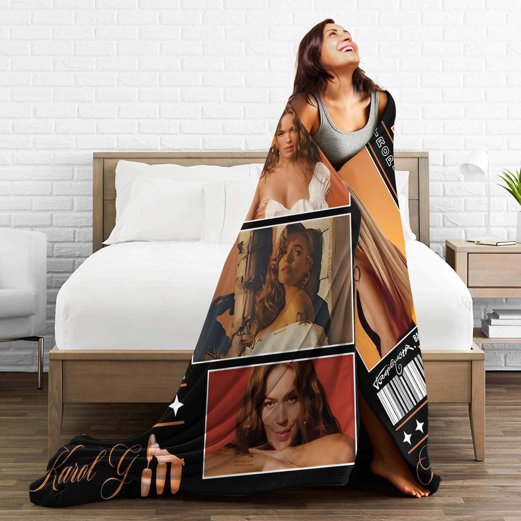 KAROL G Tropicoqueta Flannel Blanket Winter  Warm Soft Throw Blanket for Boy Girl Bedroom Aesthetic Bedspread Sofa Bed Cover