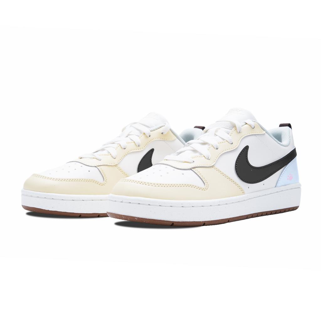Nike Court Borough Skateboard Shoes Women's Low Top White/Blue/Yellow HV1804-121(Team1137-)
