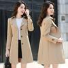 2025 Spring/Autumn Double-Layer Women's British Style Slim Trench Coat