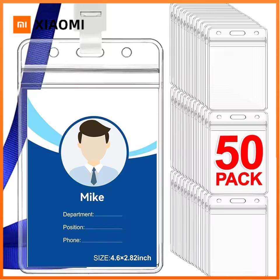 Xiaomi 50/1 шт. Водонепроницаемый прозрачный держатель для карт Пластиковый защитный чехол Бизнес Автобус Банк Защитный чехол для кредитной карты Держатели для удостоверений личности Бейджей