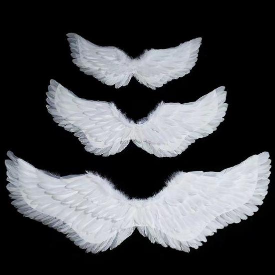 Handmade Angel Wings Creative White Feather Wings Cosplay Little Wings Props for Halloween Parties Festivals