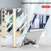 Прозрачный чехол для Samsung ZFold7 с настраиваемой средней осью и встроенной гальванизированной подставкой