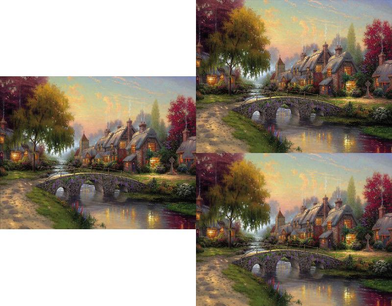 Elegant Cobblestone Bridge Wall Decor Exquisite Landscape Oil Painting Print On Canvas