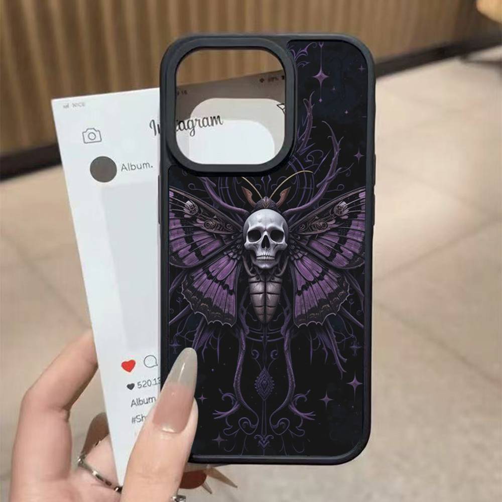 Череп Готический Жуткий Пастельный Гот Для iPhone 17 16 Pro Max Air 13 12 Mini 14 15 Plus 11 Задняя крышка из ПК+ТПУ