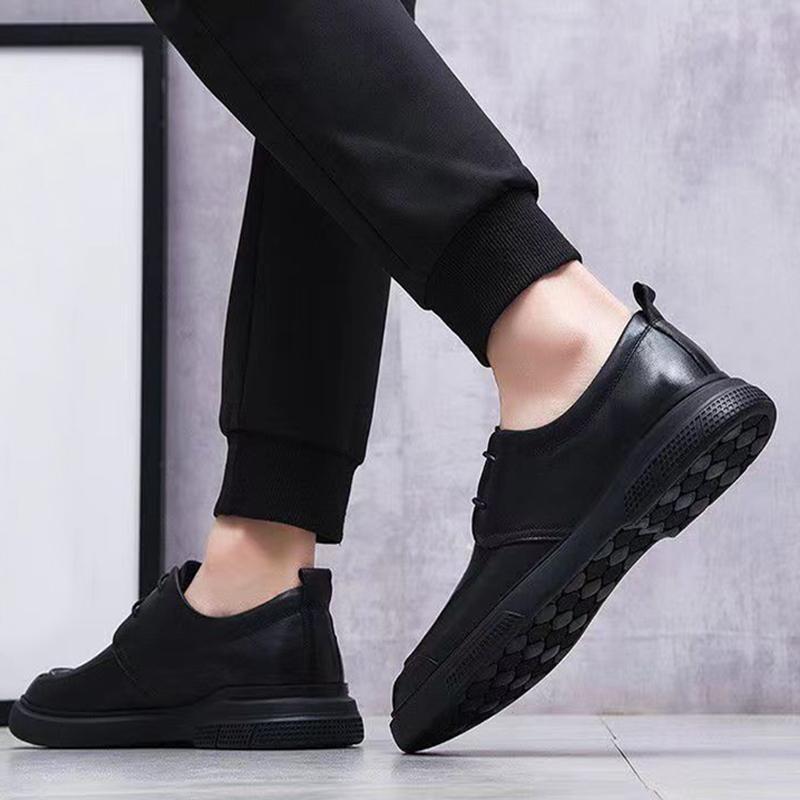 Genuine Leather Shoes Men Business Style Cow Leather Mens Derbys Shoes Flat Brand Male Footwear Black Brown