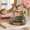 Desktop Decorative Craft Tiny 3D Beaded Sewing Machine DIY Kit for Kids & Adults, Exquisite Hummingbird Handmade Bead Set, Stress Relief Creative