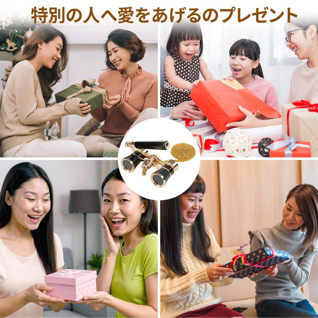 BOSTRON Binoculars for Live Performances, 3X Compact, Ultra-Lightweight, Adjustable Magnification, Ultra-Clear, Foldable with Handle, Palm-Sized,