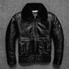 Pure Top Layer Cowhide Genuine Leather Leather Jacket Men's Lapel Plus Cotton Large Size Flight Suit Jacket Autumn and Winter Jacket