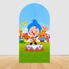 Cartoon Plims Rainbow Circus Arch Background Cover Elastic Fabric Children's Birthday Party Baby Shower Decoration Supplies Prop