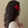 Cloth Red Rose Hairpin Korean Style Girl Hair Clip Sweet Flower Hair Clip  Women