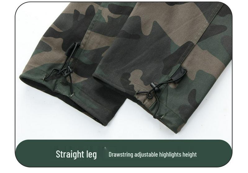 Men's Lightweight Elastic Cotton Camouflage Pants for Outdoor Sports and Fitness