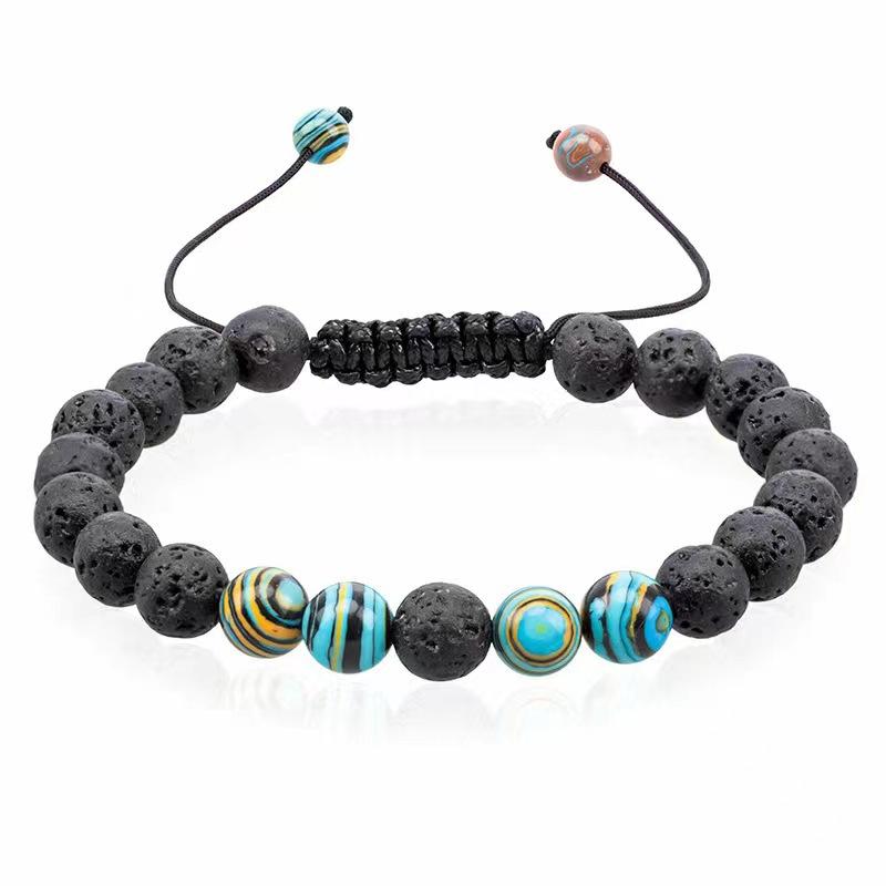 Luxury Natural Lava Stone Bead Bracelet Men Women Simple Handmade Adjustable 8mm Stone Bead Bracelet For Men Women Jewelry