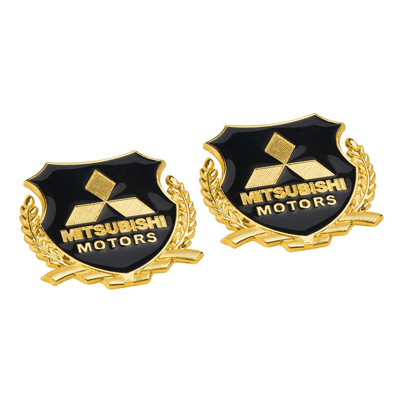3D Metal Car Emblem Side Trunk Door Window Stickers Decoration Decals For Mitsubishi Asx Lancer Pajero Outlander Delica Eclipse