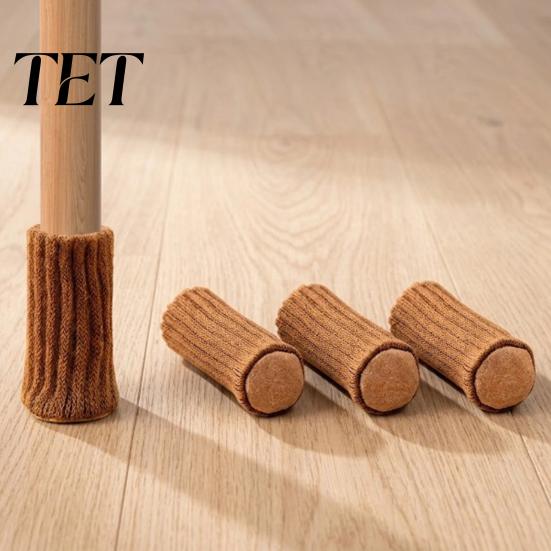 Floor Protection for Dining Chairs Knitted Chair Leg Protectors Hardwood Floors, Heavy Duty Furniture Socks with Feet Covers Sewn-in Felt Pads,