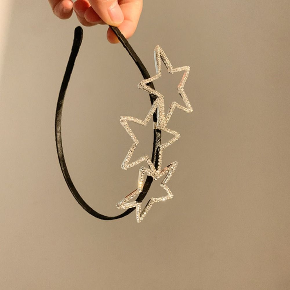 Y2K Star Headband Hollow Pentagram Star Hair Hoop Fairy Pentagram Hairband Party