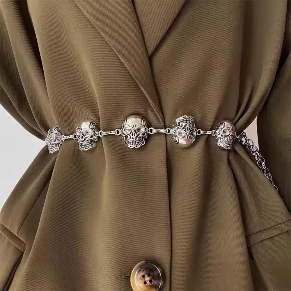 Y2K Skull Waist Chain Punk Waistband Fashion Body Chain Girl
