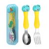 304 нержавеющая сталь динозавр детская портативная посуда мультяшная ложка вилка обучающие палочки для еды вилка набор ложек
