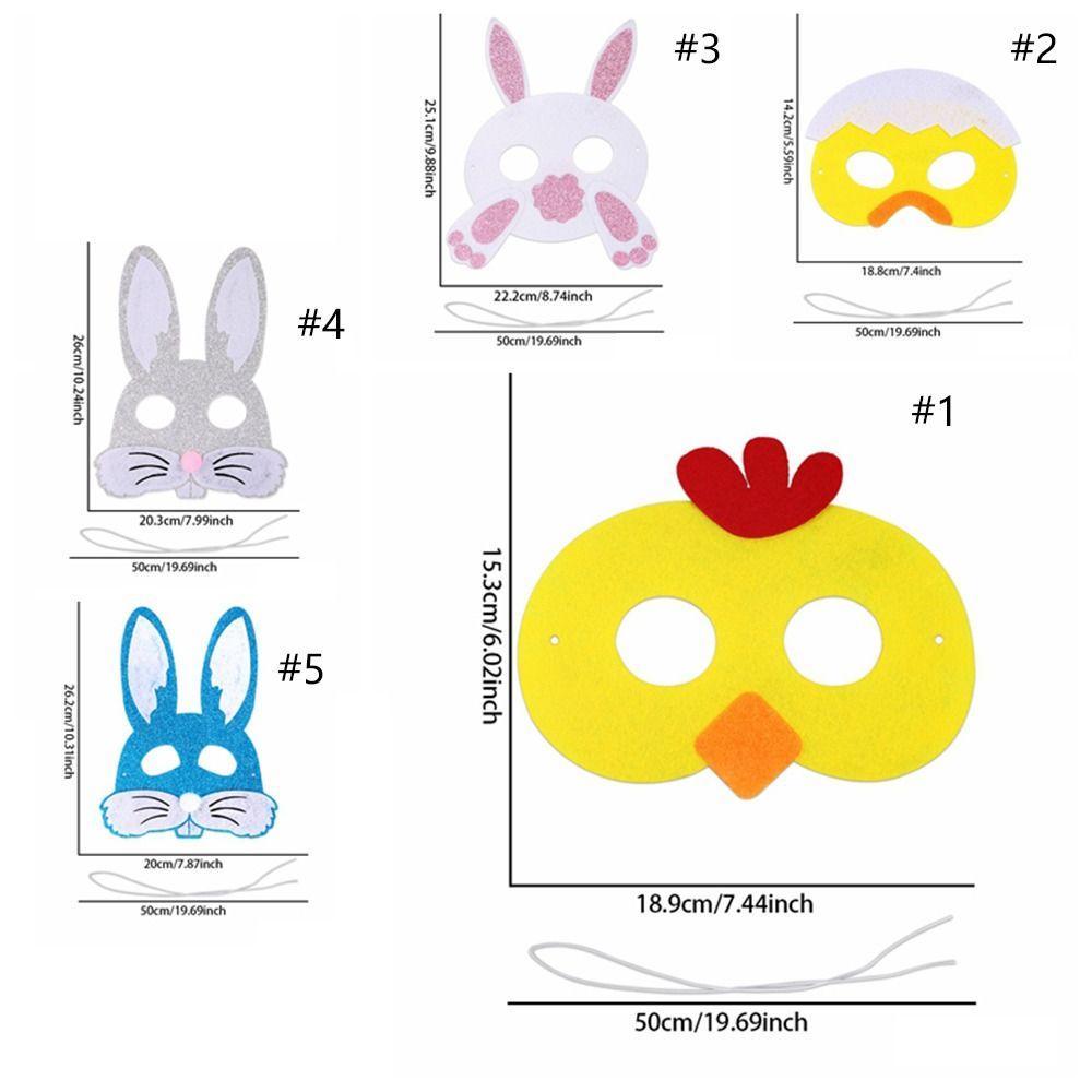 Funny Easter Felt Mask Cute Merry Easter Decoration Party Supplies Animal Mask  Holiday Decor