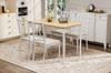 Dining table set, bar table with 4 dining chairs, industrial breakfast table for kitchen, living room, natural color and white, 110cm*60cm*76.5cm