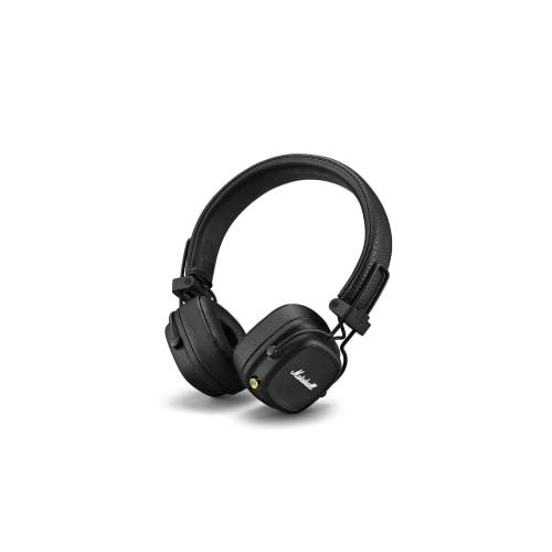 Marshall Major IV Wireless On-Ear Headphones, Black, 80 Hours of Playtime, Qi Charging, and Call Support