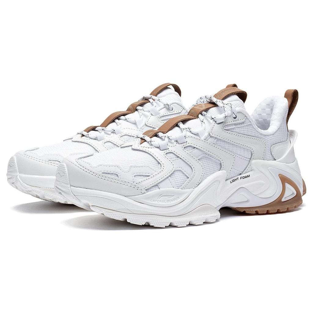 Li Ning Cat Paw Ace Trendy Non-Slip Wear-Resistant Low-Top Sports Casual Shoes Men Sneakers White AZGS103-2