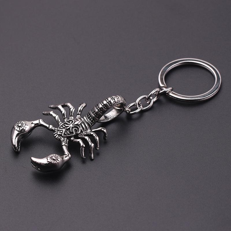 Хип-хоп антикварный брелок в виде скорпиона, подвеска в виде животного, панк-брелки для мужчин, держатель для ключей от машины, ювелирные изделия, подарок