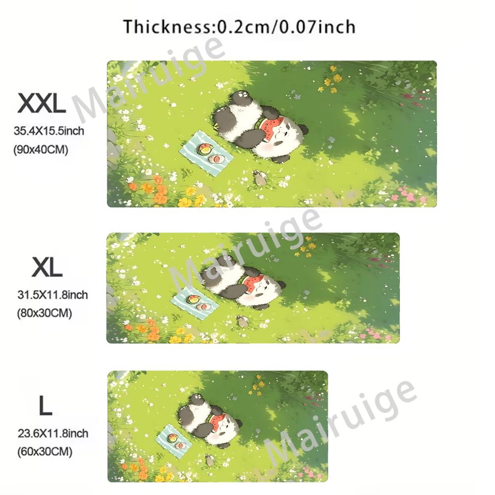 Kawaii Anime Panda Mouse Pad Large Computer Office Game Table Mats XXL Rubber Antislip Gaming Keyboard Mousepads Long Desk Pads