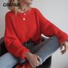 Autumn and Winter Women's Sweater Round Neck Pullover Cozy Casual Sweater Top