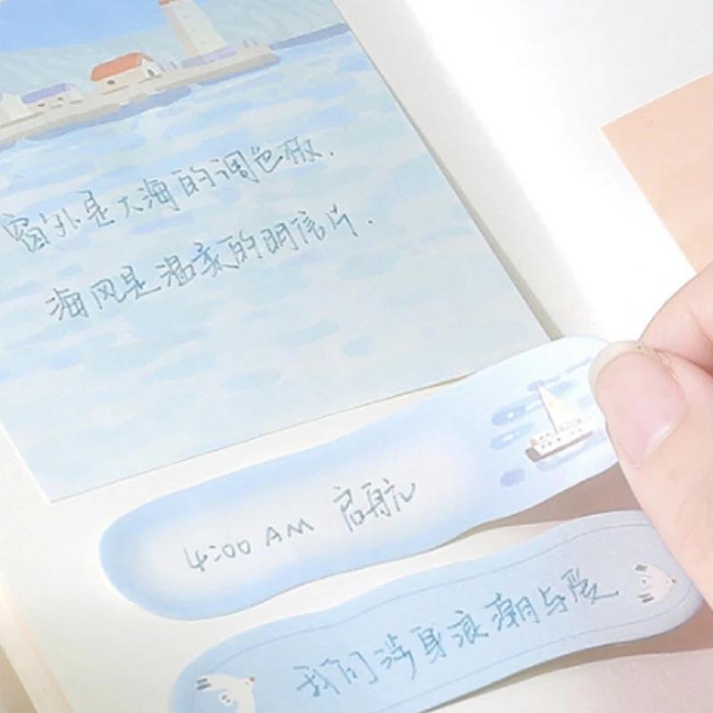 1 шт. Красивый дорожный блокнот для заметок с естественными пейзажами, многофункциональный планер, скрапбук, журнал, бирка для заметок, наклейка, декоративная этикетка, липкий блокнот