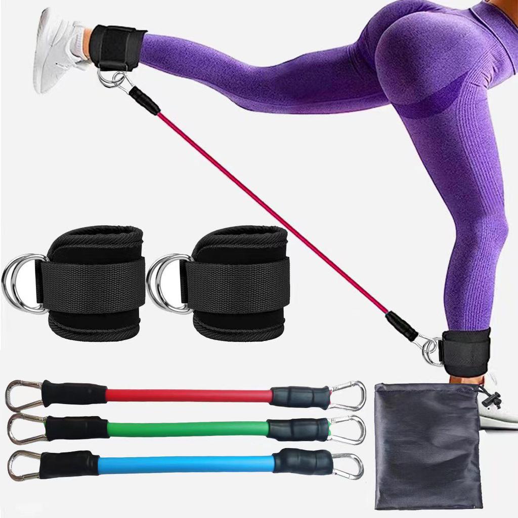 Ankle Straps & Pulley System: Leg & Glute Resistance Trainer