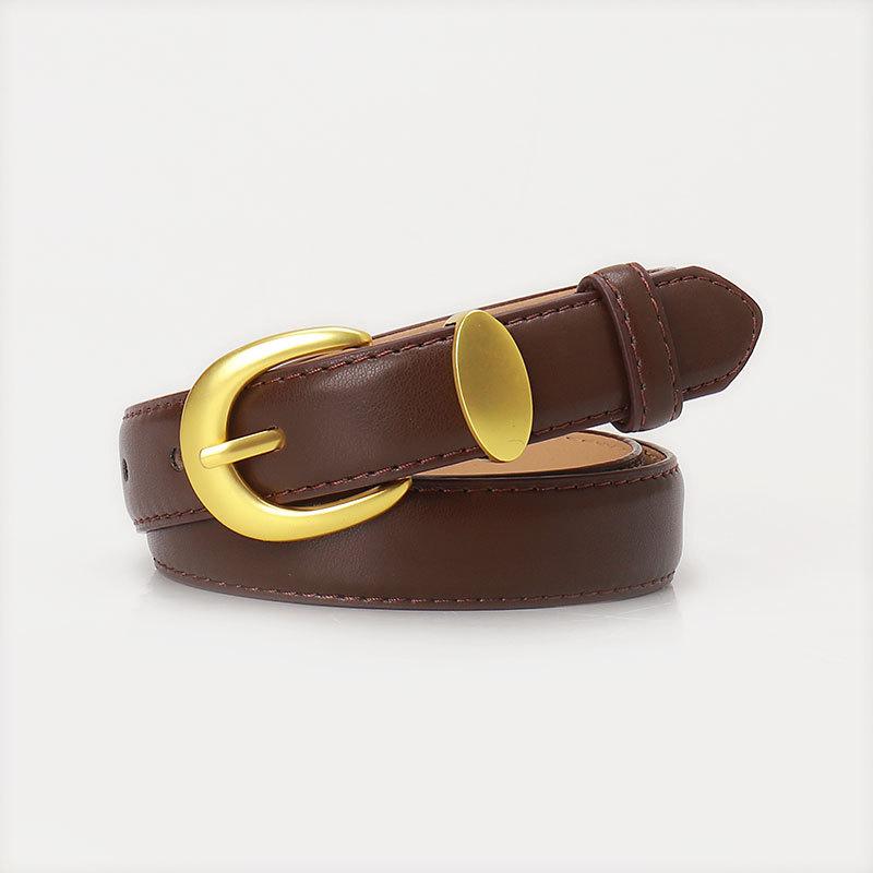 High-End Fashionable Versatile Belt Women's Style Leather Belt Simple Korean Version Decorative Jeans Female Daily Necessities