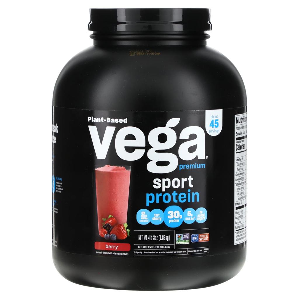 Vega, Sport, растительный белок премиум-класса, ягодный, 4 фунта 3 унции (1,89 кг)
