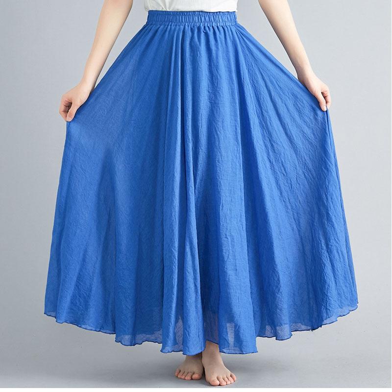 Модные однотонные женские юбки из хлопка и льна, макси, элегантные, Harajuku Saia, повседневные, свободные, длинная юбка, женская одежда, Faldas Ropa Mujer