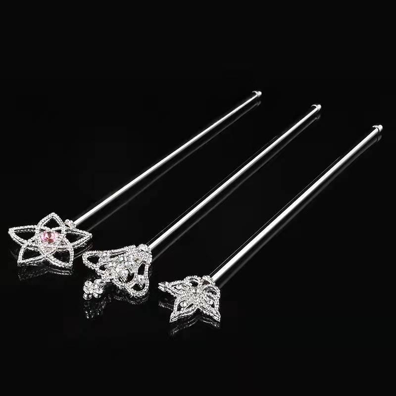 Goddess Beauty Crown Scepter: Rhinestone Star Fairy Wand Prop