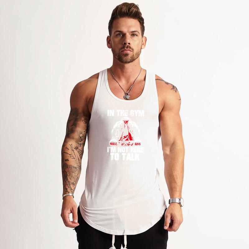 Muscleguys Спортивные майки для зала Фитнес Мышцы Спорт Мужские для бодибилдинга Повседневные без рукавов Летние Хлопок Дышащие Жилеты для бега и тренировок