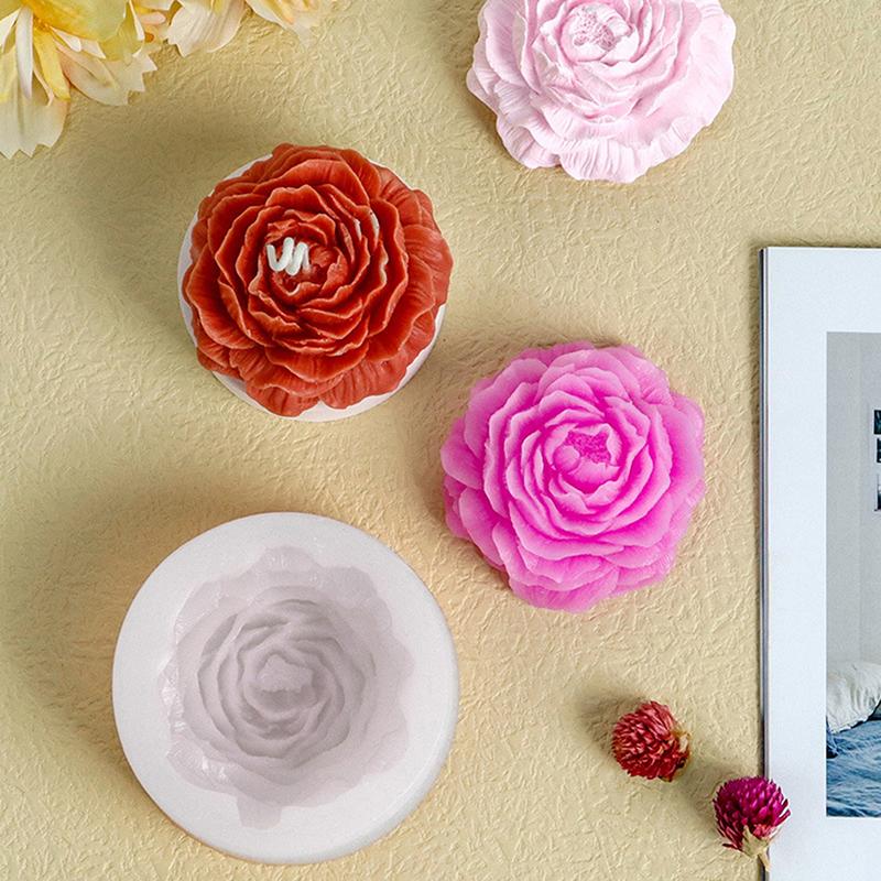 Силиконовая форма для свечей в виде большого цветка пиона для свадебной вечеринки, изготовления свечей своими руками, ароматических свечей, мыла, форм для выпечки