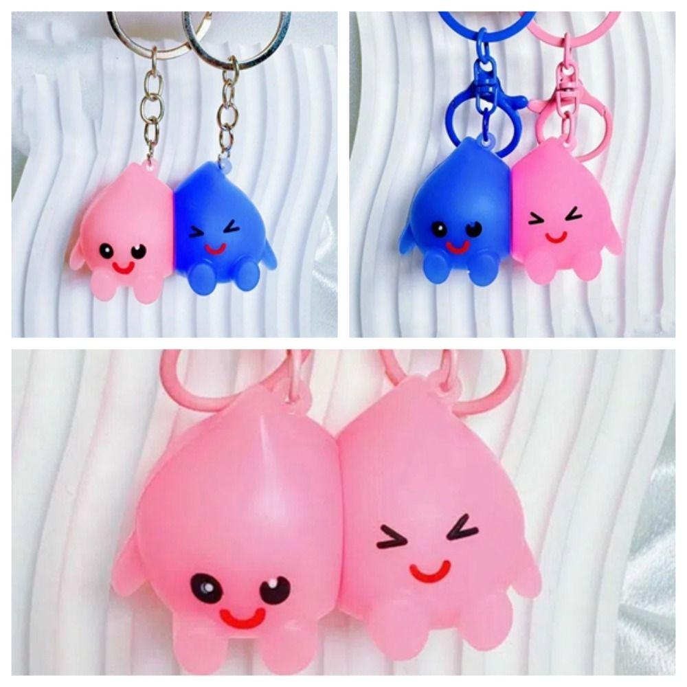 2pcs/set Luminous Doll Little Burning Man Keychain Pendant Cartoon Couple Pendants  Gifts