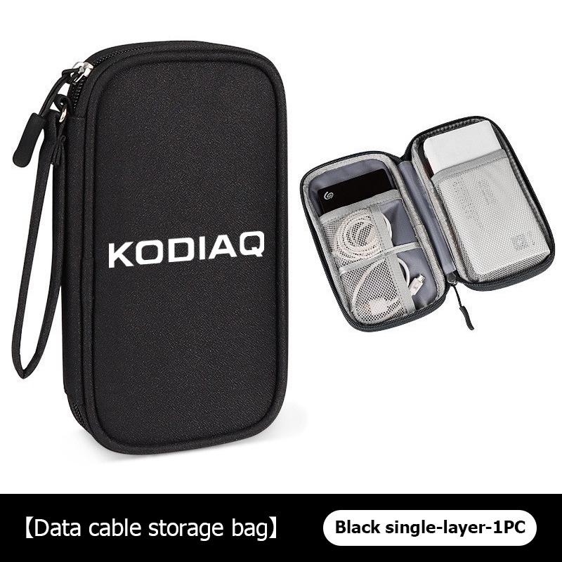rjhwp8 Car Styling Digital Storage Bag Oxford Cloth Cable Tools Travel Purse For Skoda Kodiaq Fabia Kamiq Karoq Octavia 2 3 Rapid Scala