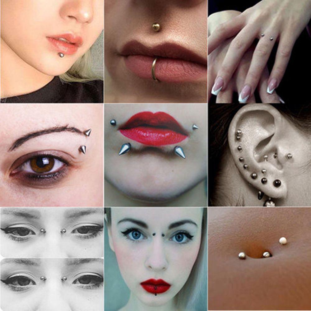 Steel With Sticker For Women No Piercing Jewelry Ball Nose Ring Eyebrow Stud Set Fake Lip Stud