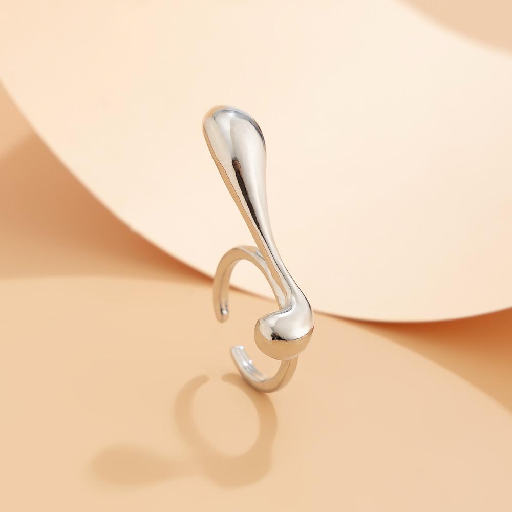 Простое Преувеличенное Французское Кольцо Геометрическое Металлическое Гладкое Кольцо Новые Массивные Кольца