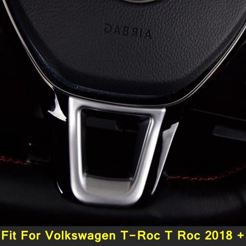ABS Car Steering Wheel Decor Frame Cover Trim For Volkswagen T-Roc T Roc 2018 - Matte / Carbon Fiber Interior Accessories