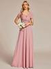 Ever-Pretty Women's Simple Pleated Empire Waist A-Line V Neck Floor-Length Bridesmiad Dress