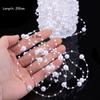 10M 8mm Beads Garland Pearl Strands Fish Chain Ribbon for Christmas Tree Wreath Gift Wrapping Decoration