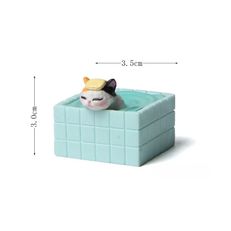 Купание, Синяя ванна, Кот, Маленький Мяо, Садоводство в микроландшафте, Ландшафтный дизайн и Креативные фигурки