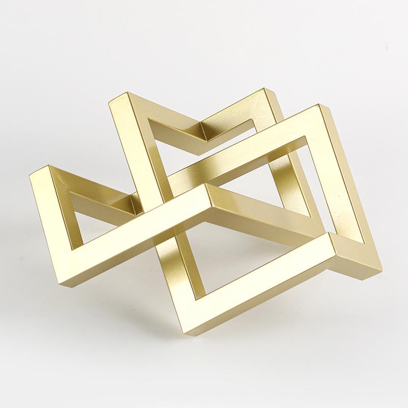 Geometric Artwork Abstract Metal Ornaments Model Room Sales Office Wine Cabinet Bookshelf Light Luxury Modern Creative Decoration