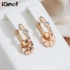 Kinel Rose Gold Color Flower Dangle Earrings For Women